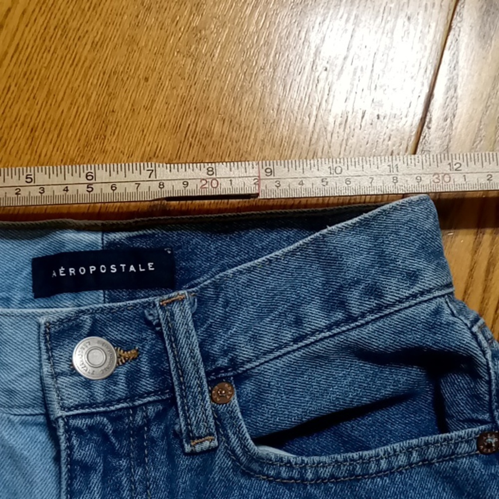 Aeropostale Jean Shorts Women 000 MOM SHORTS Denim Preowned Used Summer Spring - Picture 5 of 7